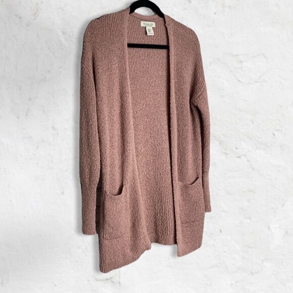 Rachel Zoe Open‎ Front Long  Duster Cardigan With Pockets Dusty Pink XS NWOT - Picture 2 of 8